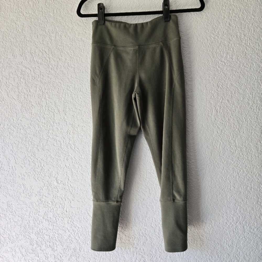 FP Movement Free People High Waisted Leggings Olive Green Tulip Hem Small
